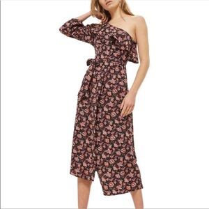 Topshop Floral One Shoulder Dress